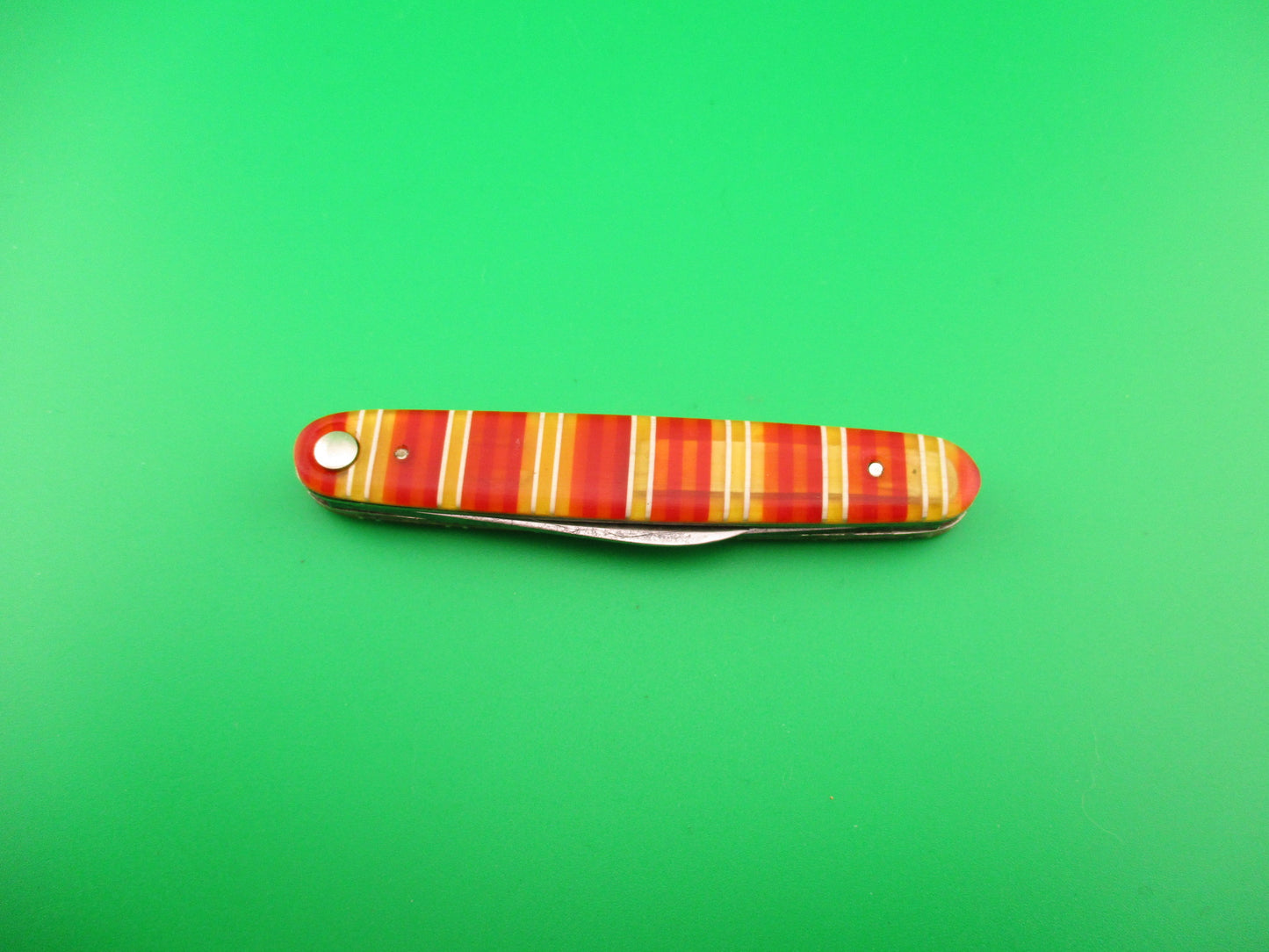 Press Button Knife Co medium double Candystripe antique automatic knife
