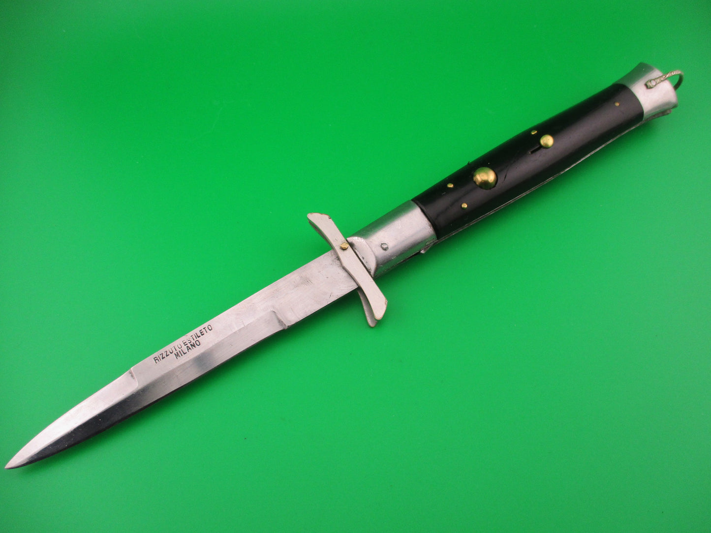 Rizzuto Estileto Milano 28cm Japanese Batwing Swing guard Black vintage automatic knife