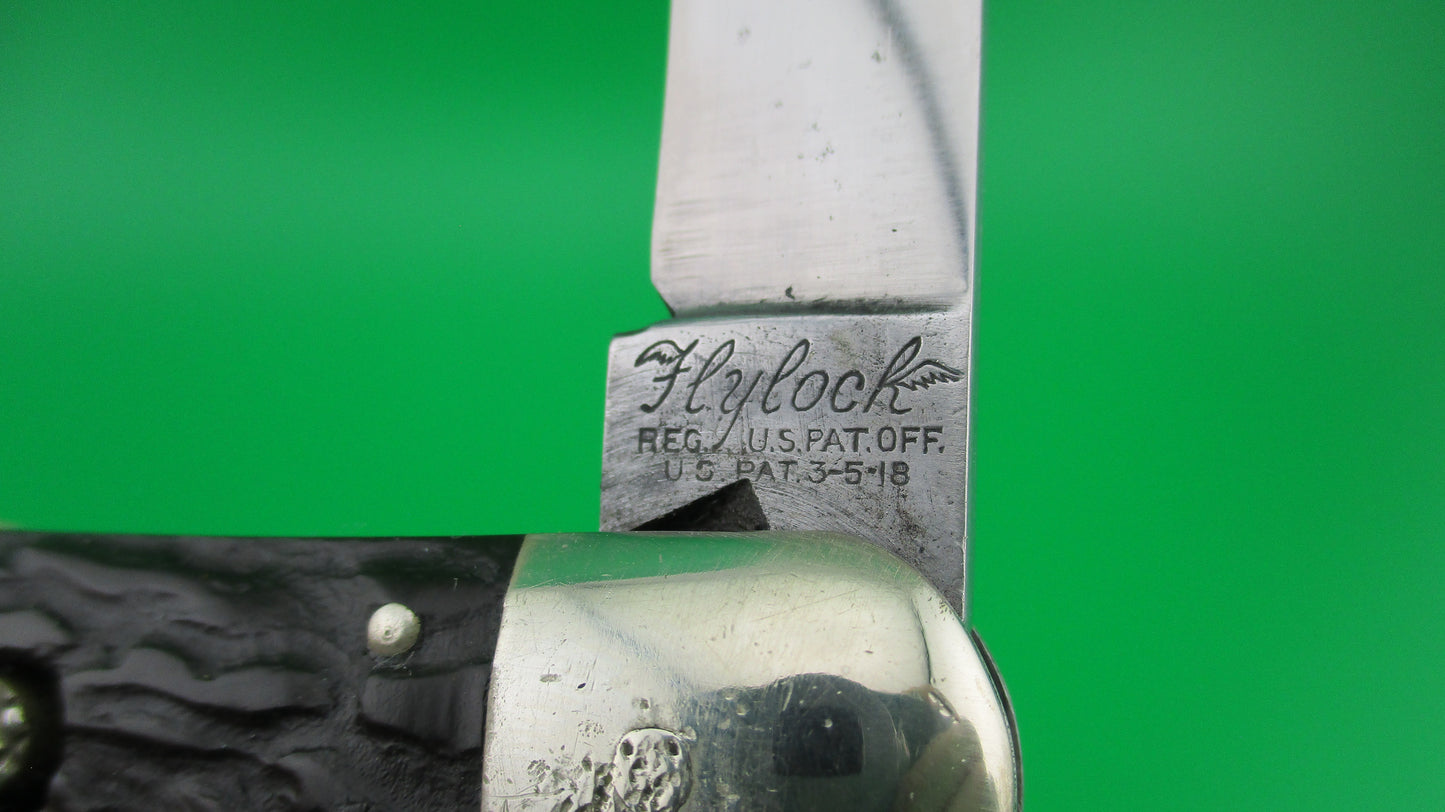 Flylock Hunter 11000 Large Single Black Wormgroove switchblade knife