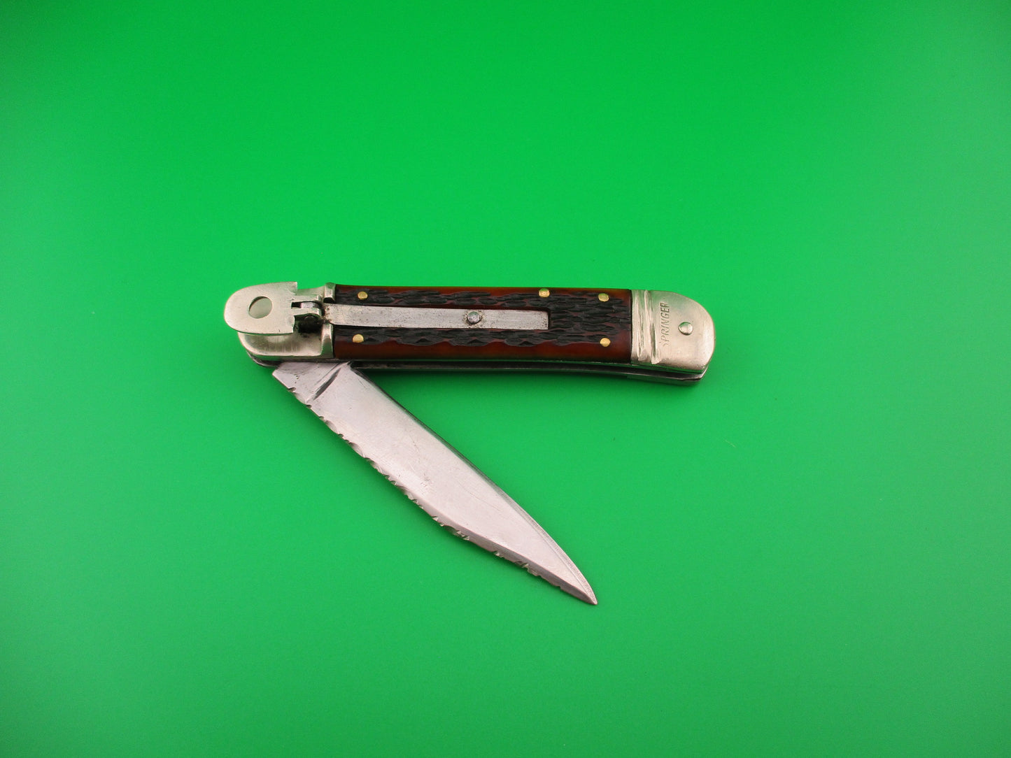 RC 10cm German Lever jigged bone SPRINGER automatic knife with file work