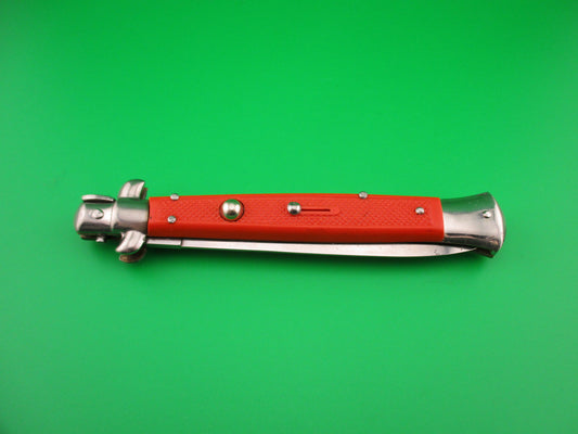 Moletta ROSTFREI 28cm Italian Stiletto Vintage automatic knife Orange checkered handles