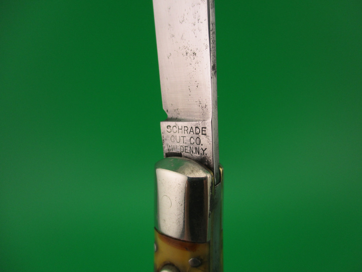 Schrade Cut Co Fishtail Butter & Molasses vintage switchblade knife