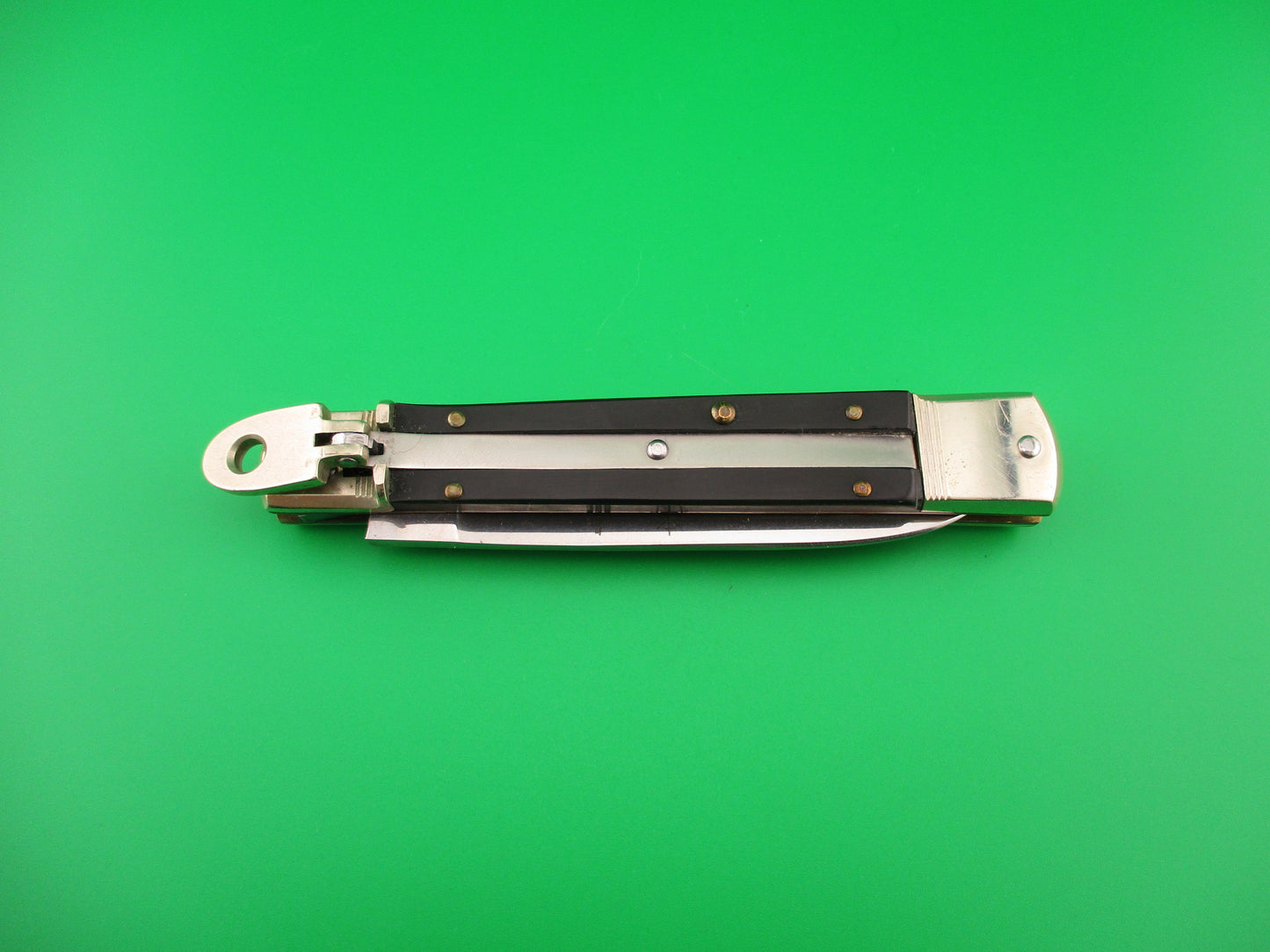 HUBERTUS SOLINGEN ROSTFREI 11cm German Slimline Lever Ebony automatic knife
