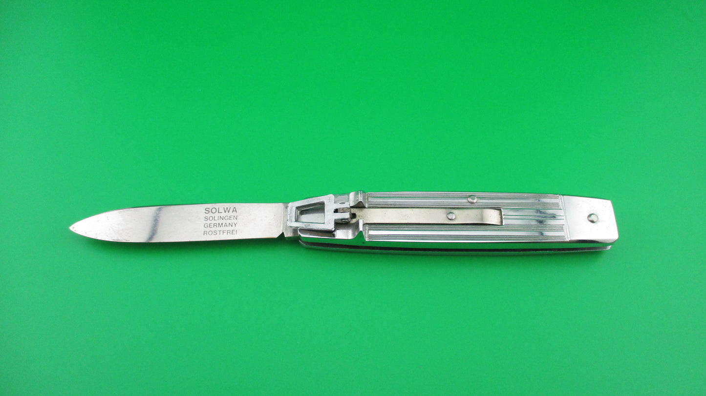 z SOLWA SOLINGEN GERMANY ROSTFREI 18cm German Lever automatic knife