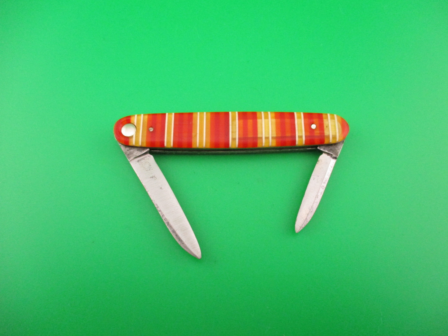 Press Button Knife Co medium double Candystripe antique automatic knife
