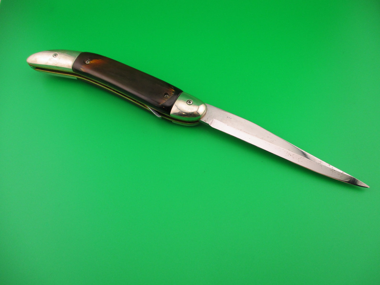 D. Hutson Custom 10 inch Oval button Texas Toothpick Humpback automatic knife