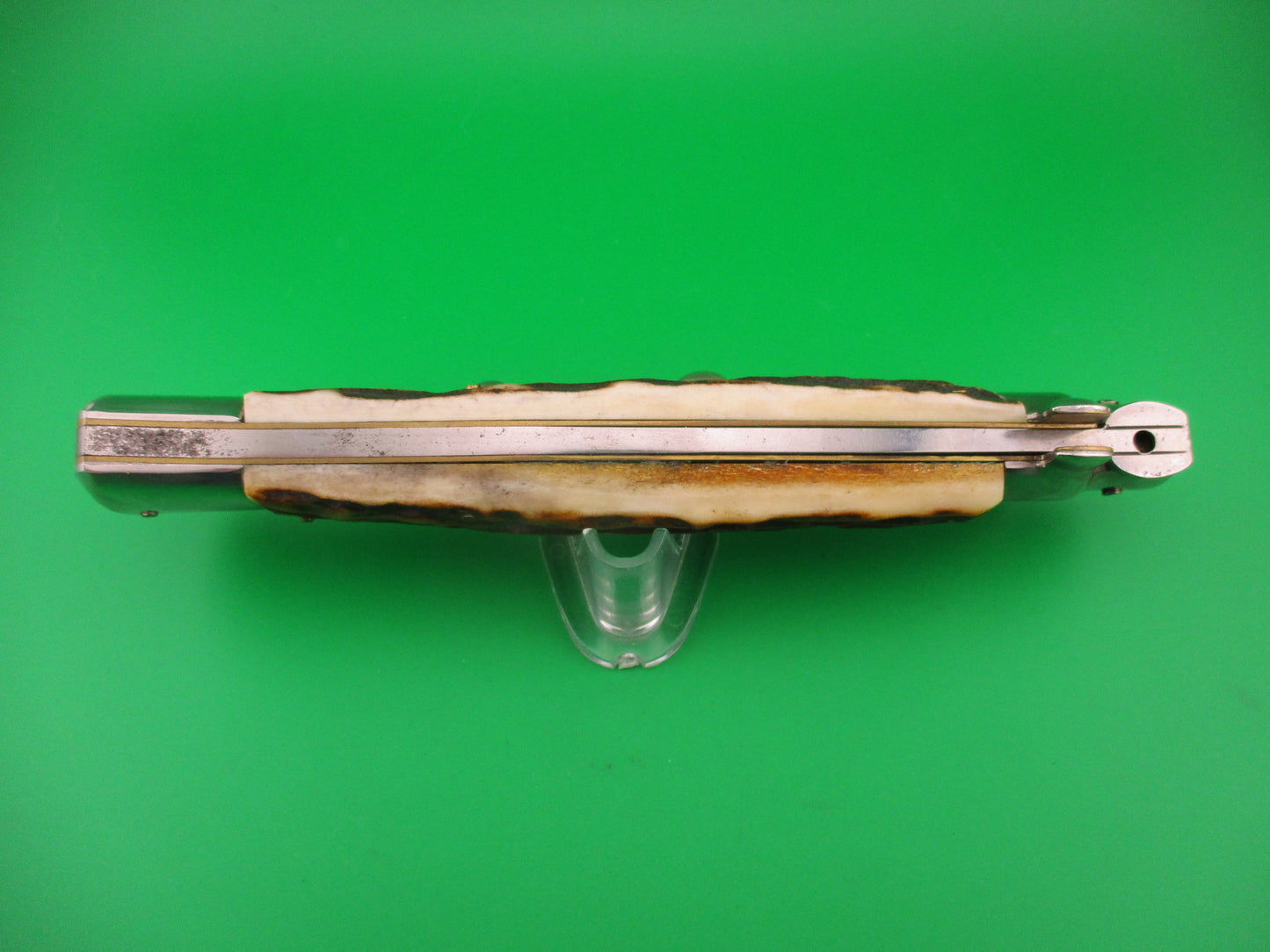 ROSTFREI 38cm Italian Transitional Stag swivel bolster vintage automatic knife