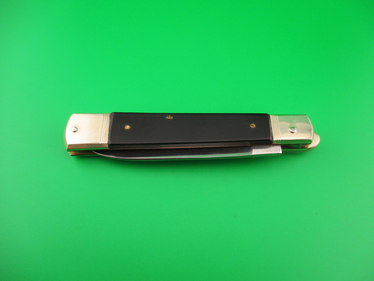 HUBERTUS SOLINGEN ROSTFREI 11cm German Slimline Lever Ebony automatic knife