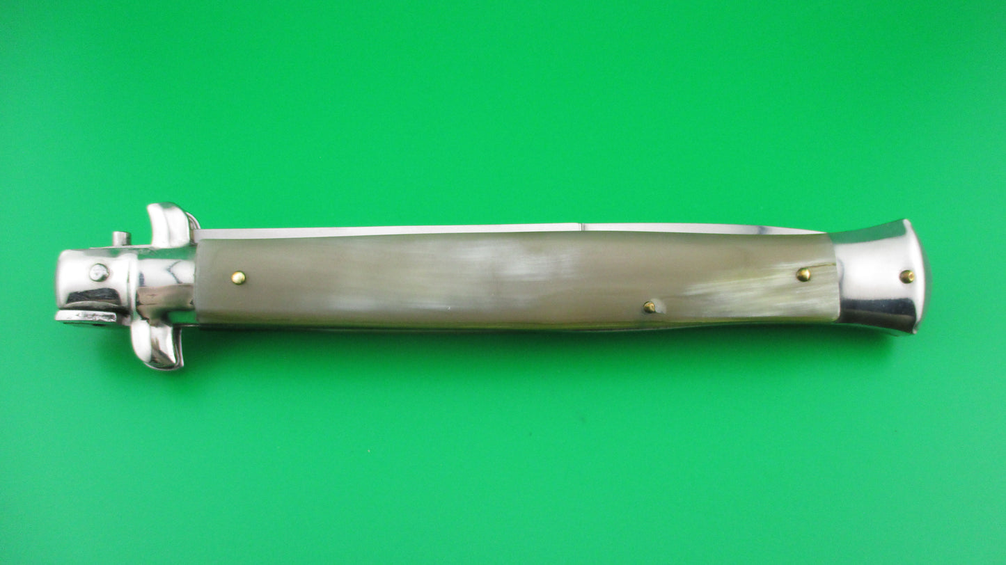 Sterile 33cm Italian Stiletto Swivel Bolster Honey horn switchblade knife no safety