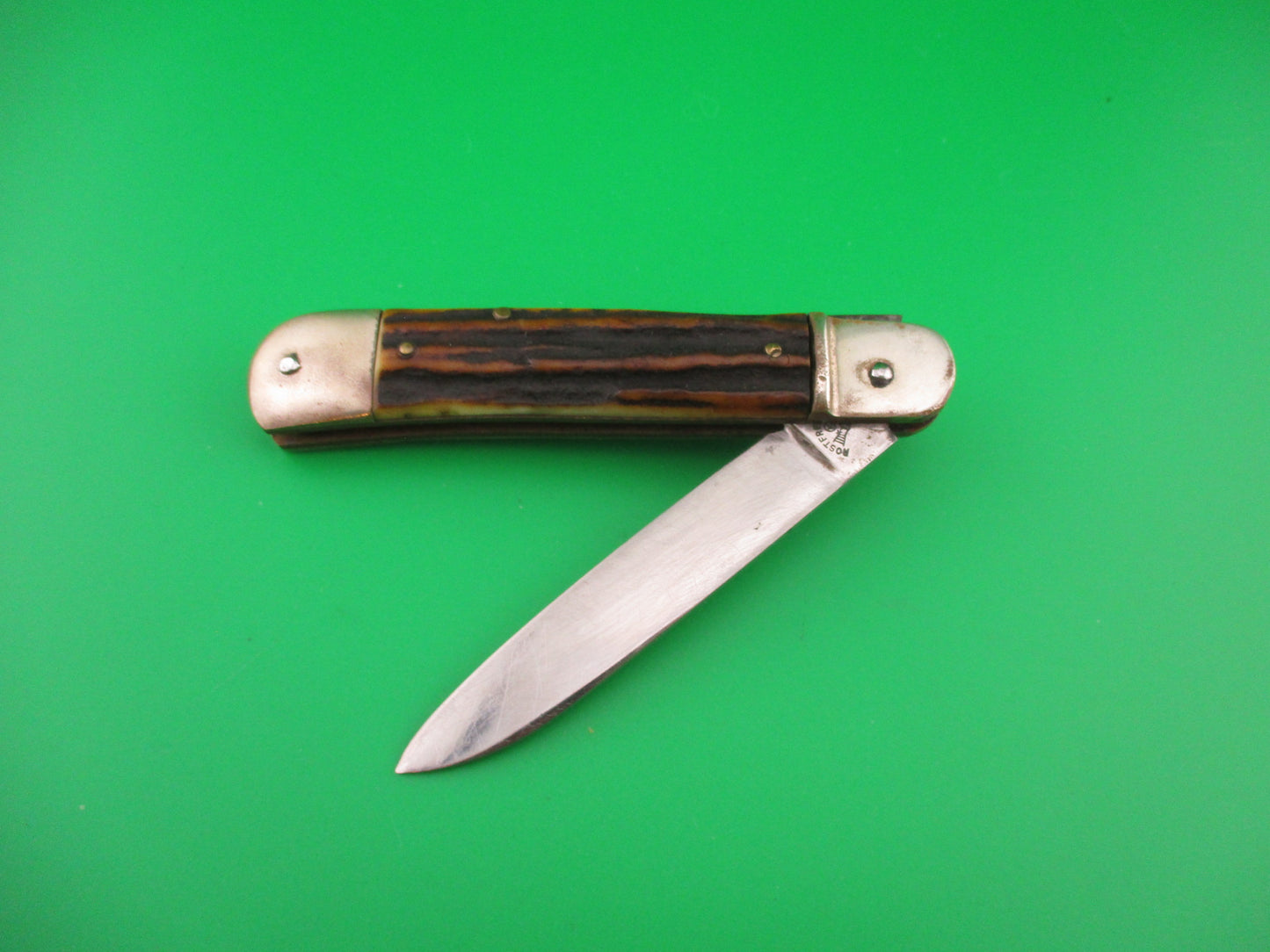 Bonsa 10cm German SPRINGER Lever Stag Vintage automatic knife