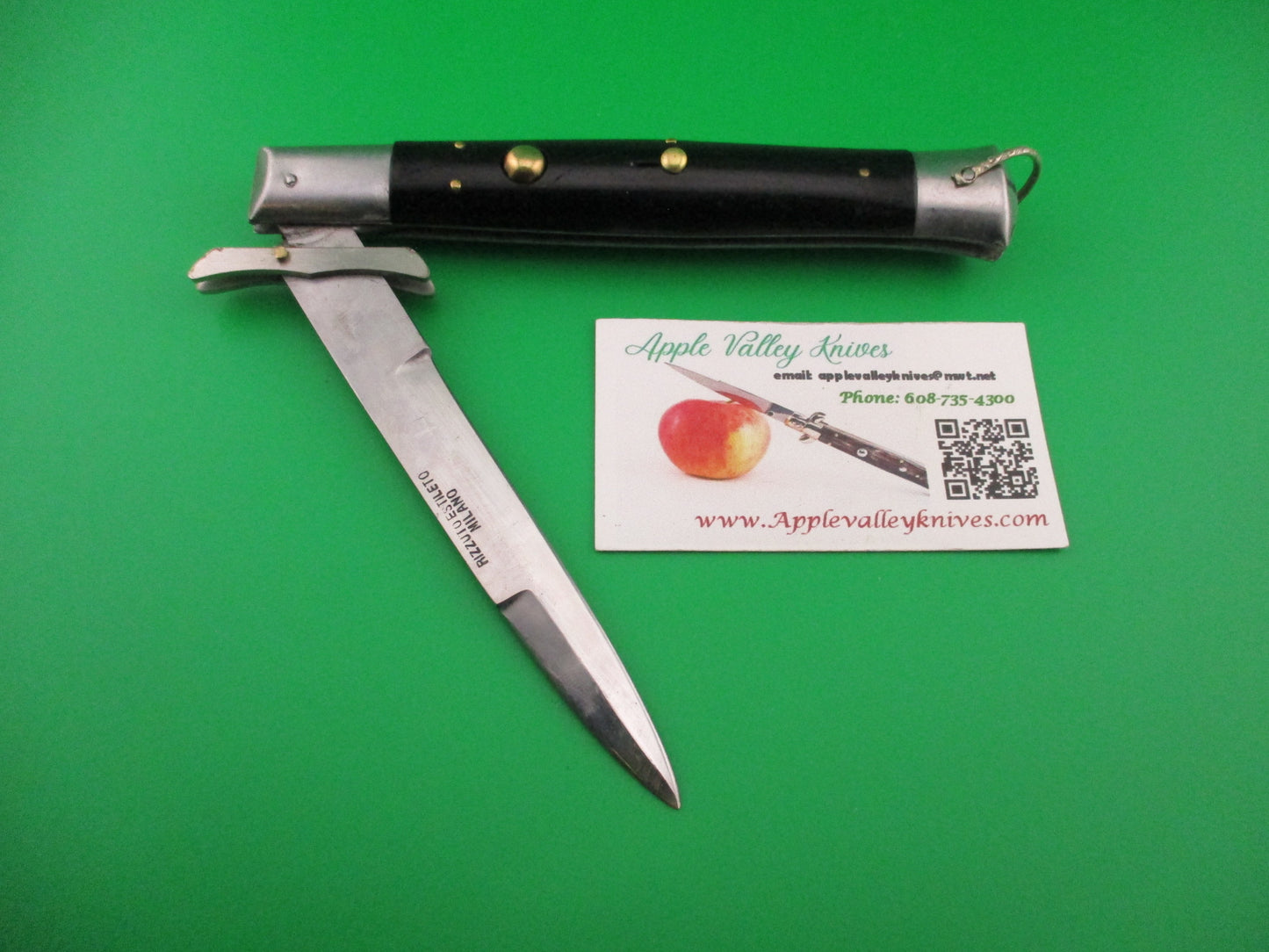 Rizzuto Estileto Milano 28cm Japanese Batwing Swing guard Black vintage automatic knife