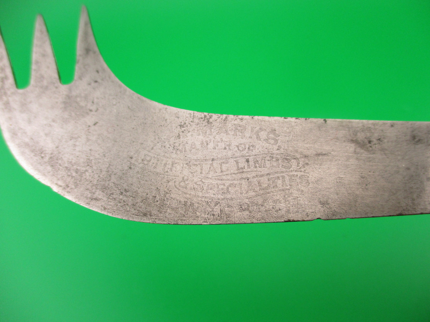 Press Button Knife Co One Arm Man antique switchblade knife Civil War ETCHED