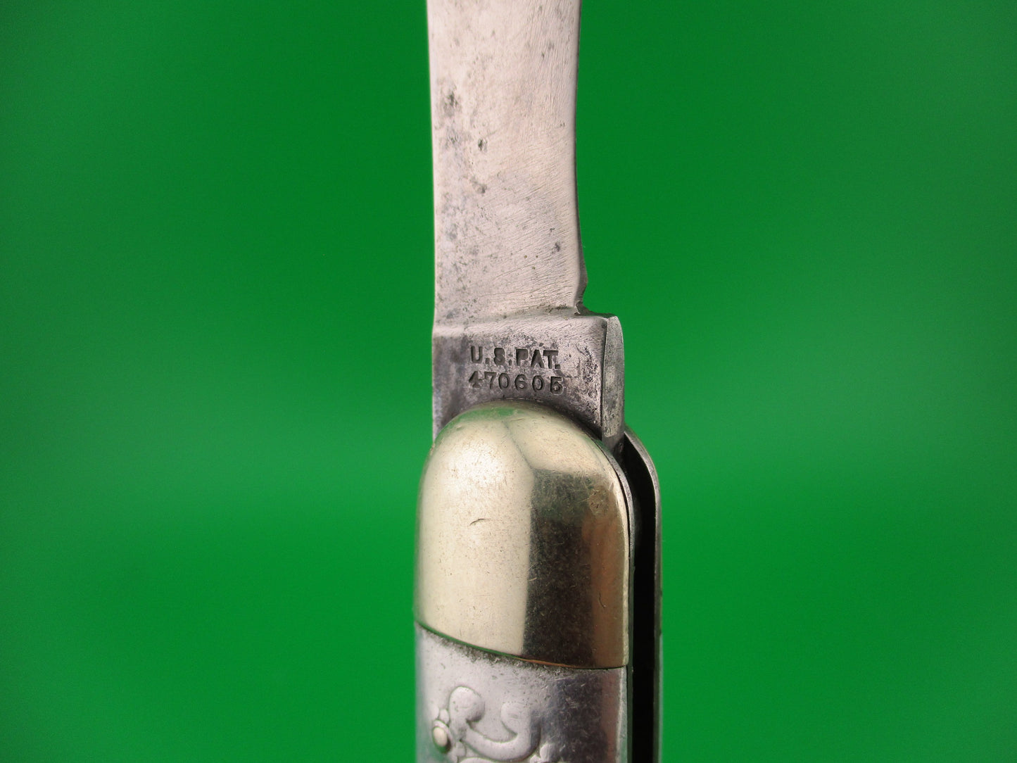 Press Button Knife Co One Arm Man antique switchblade knife Civil War Vets knife