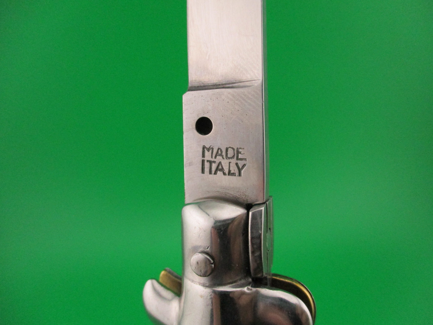 MADE ITALY 28cm Italian Swivel bolster horn vintage 1980s automatic knife