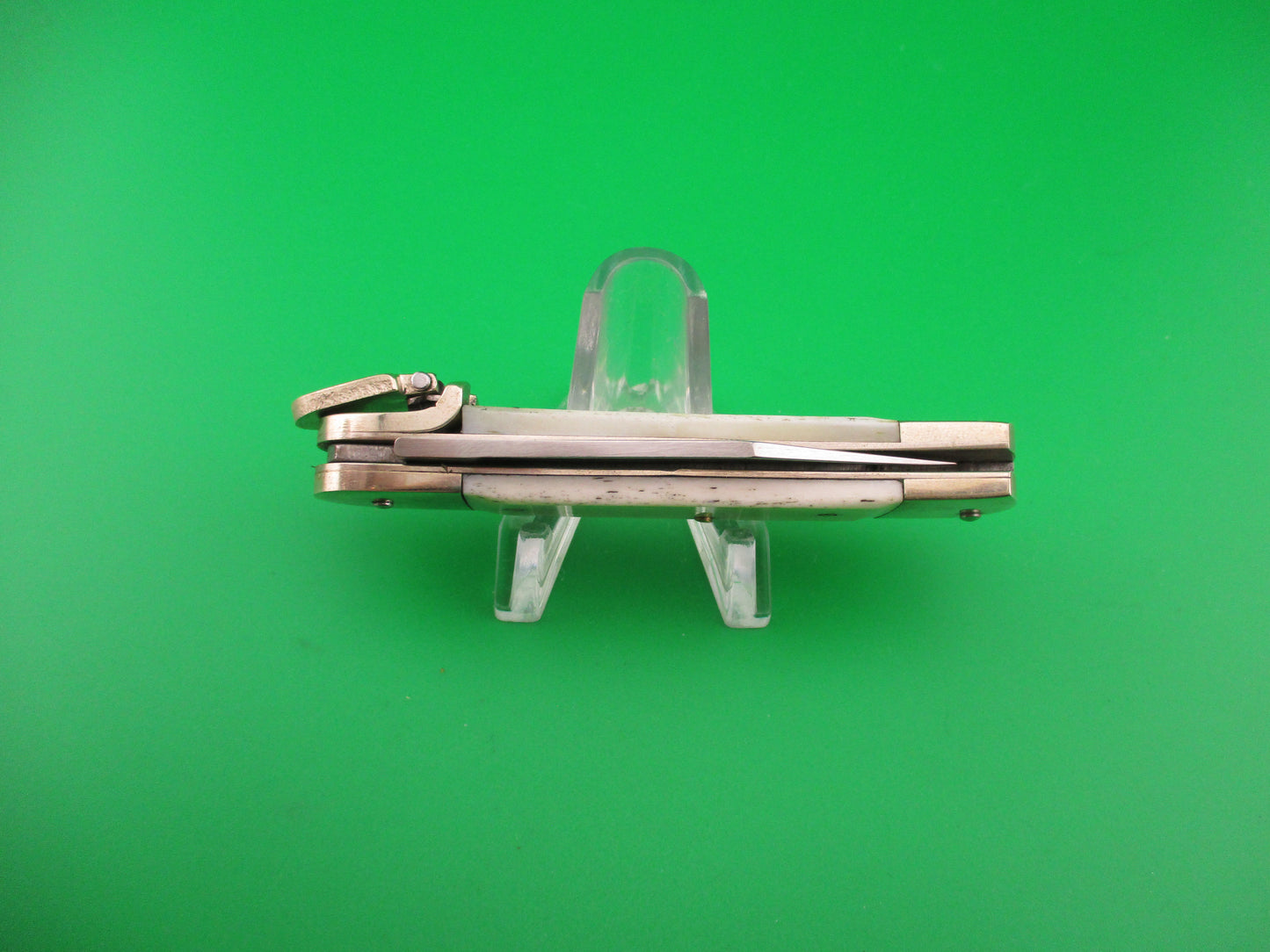 Hubertus SOLINGEN 8cm German Lever Smooth Bone automatic knife in box