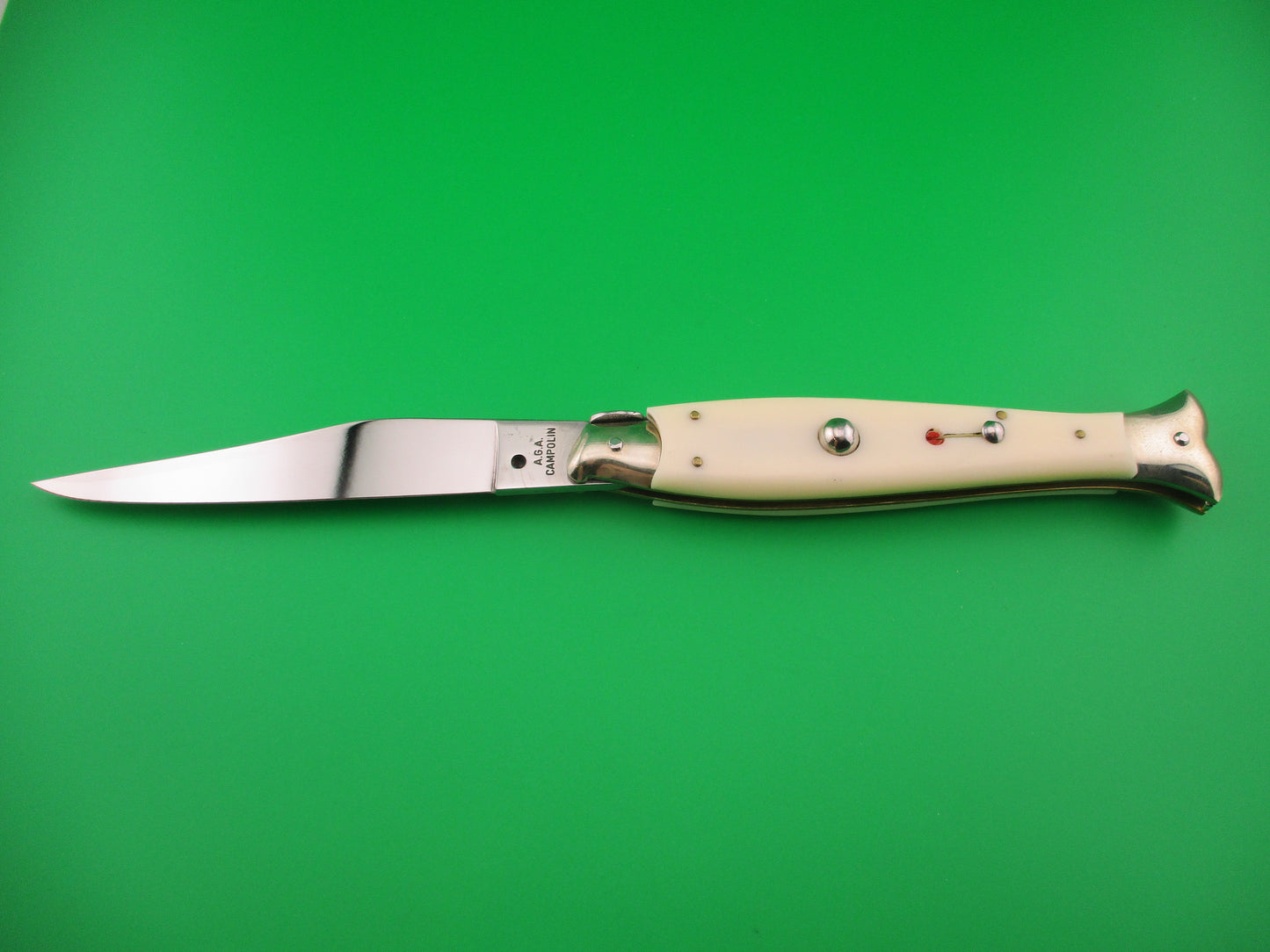 z AGA CAMPOLIN 25cm Italian Fishtail Picklock White automatic w Red dot safety.