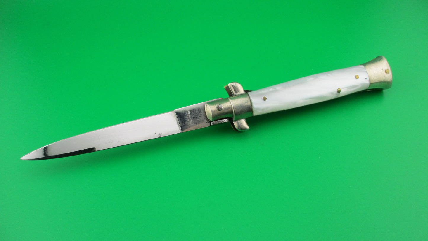 C JUL HERBERTZ IMPORT 21cm Italian Transitional Pearlex Stiletto switchblade NOS Red Dot