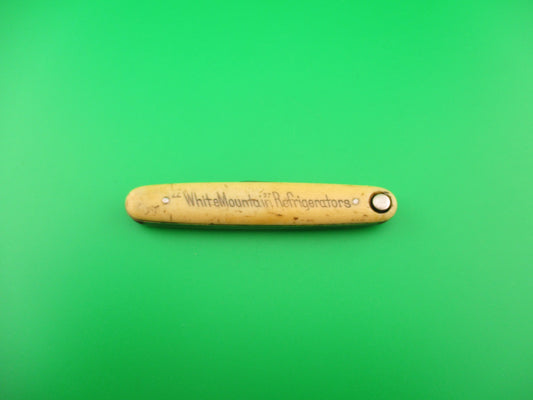 Press Button Knife Co White Mountain Ivory Celluloid Antique automatic knife