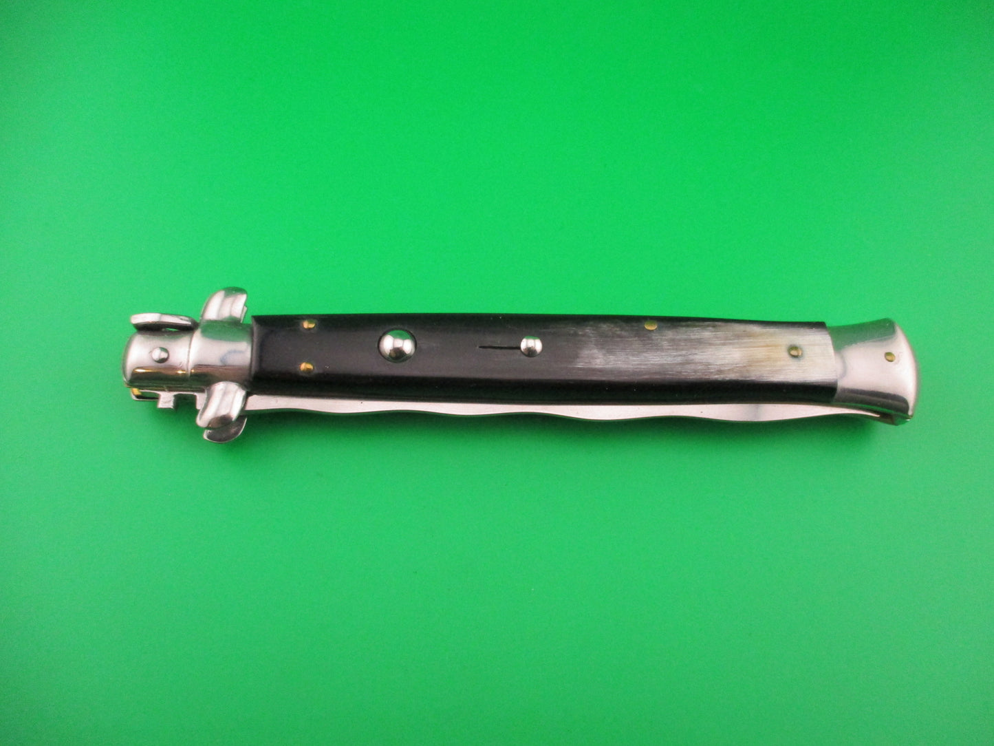 OSK MADE IN ITALY 33cm Italian KRIS swivel bolster Brazilian horn switchblade knife