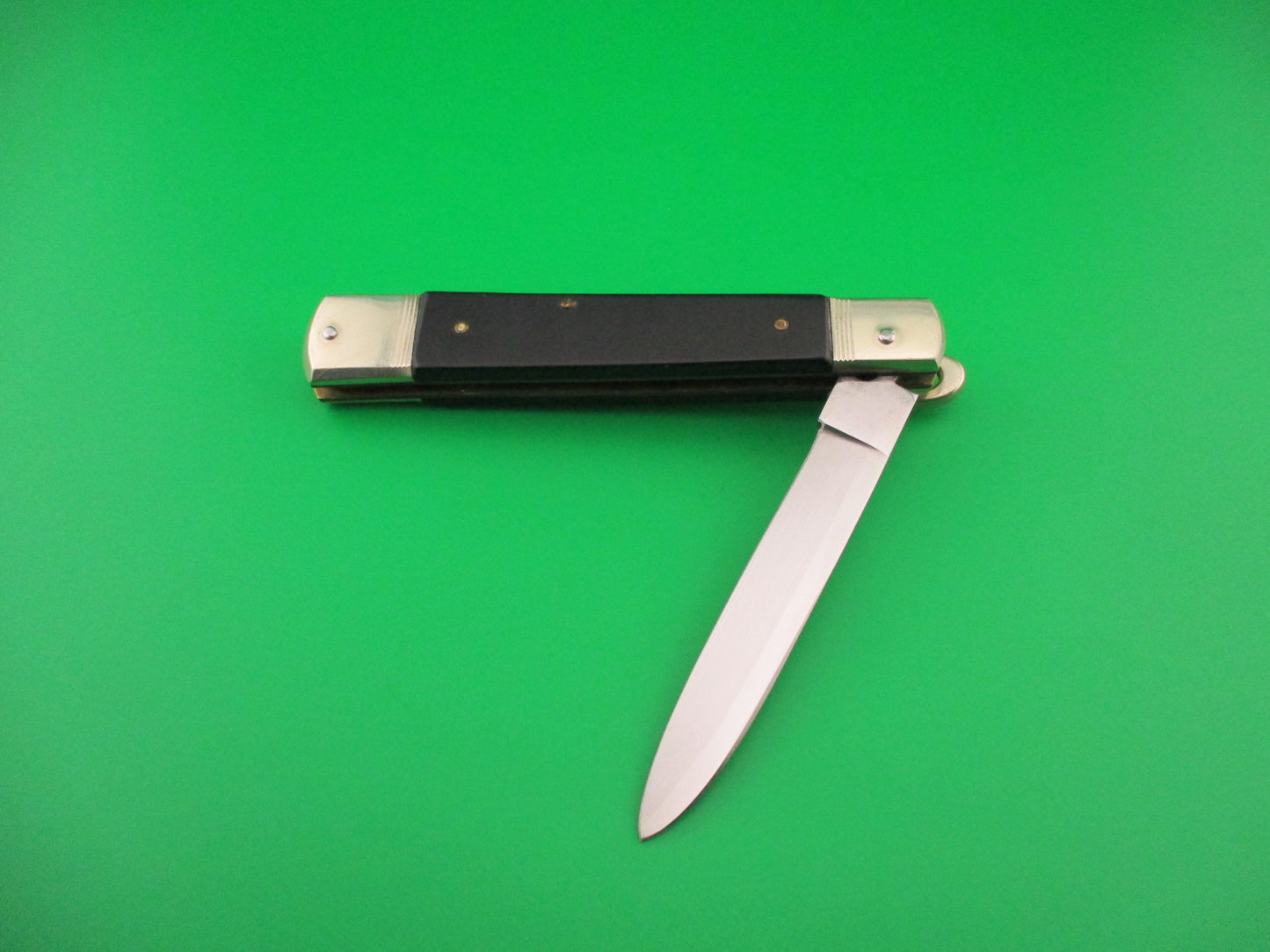 HUBERTUS SOLINGEN ROSTFREI 11cm German Slimline Lever Ebony automatic knife