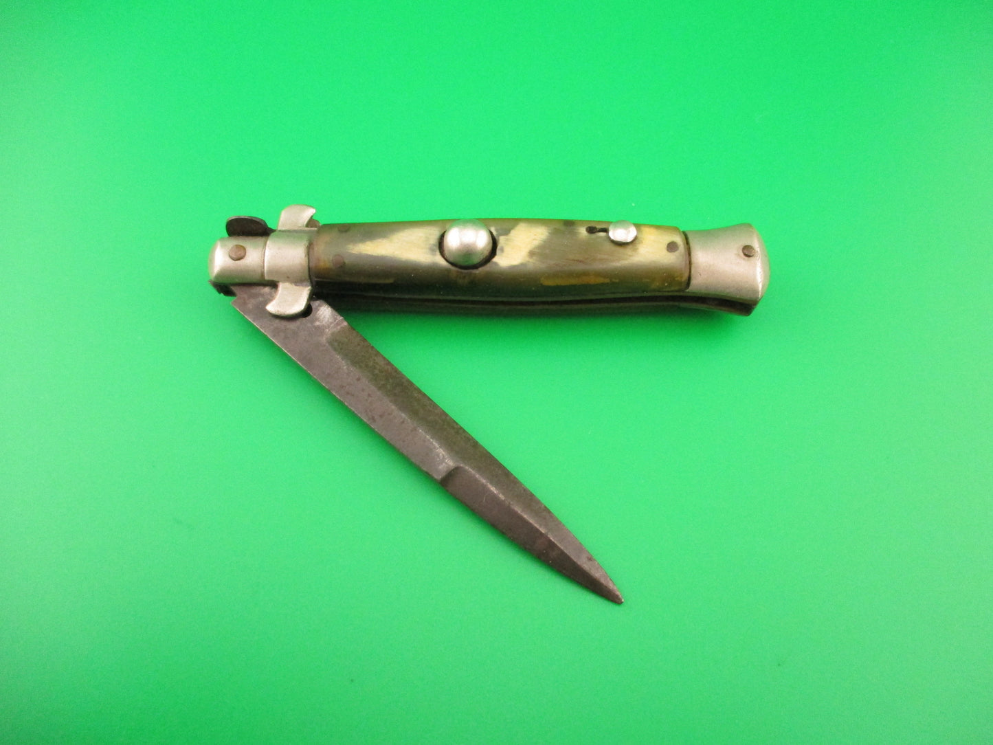 Vintage Sterile 18cm Italian Flat Guard Picklock 1940s Offset safety Rare automatic knife