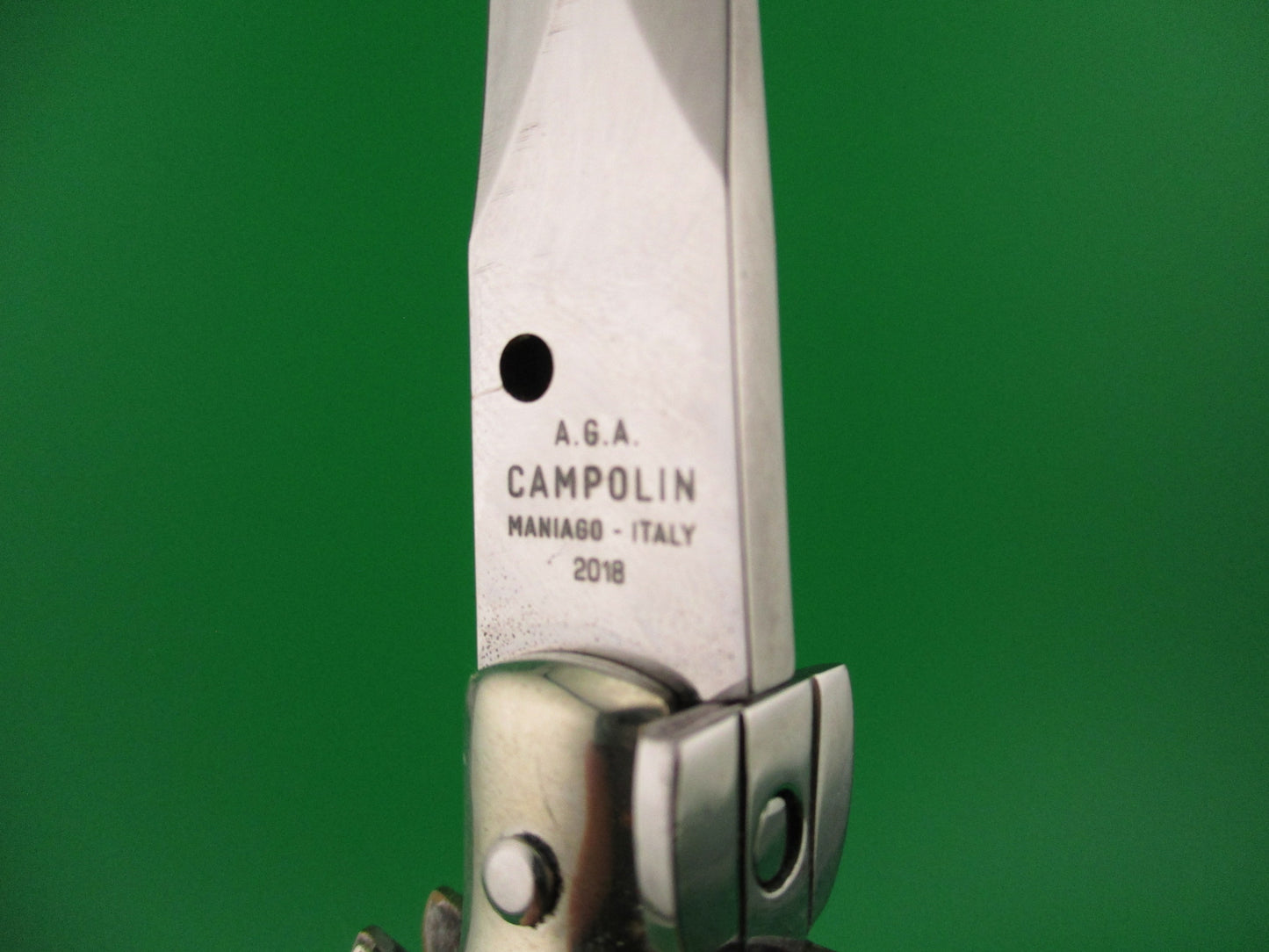 AGA CAMPOLIN 2018 28cm Italian Picklock Dagger Brazilian horn automatic knife