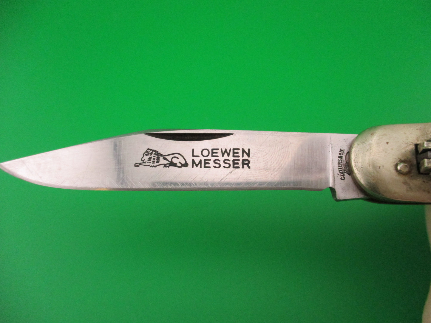 C.Lutters & CIE Solingen LOEWEN MESSER Lion 10cm German Lever switchblade