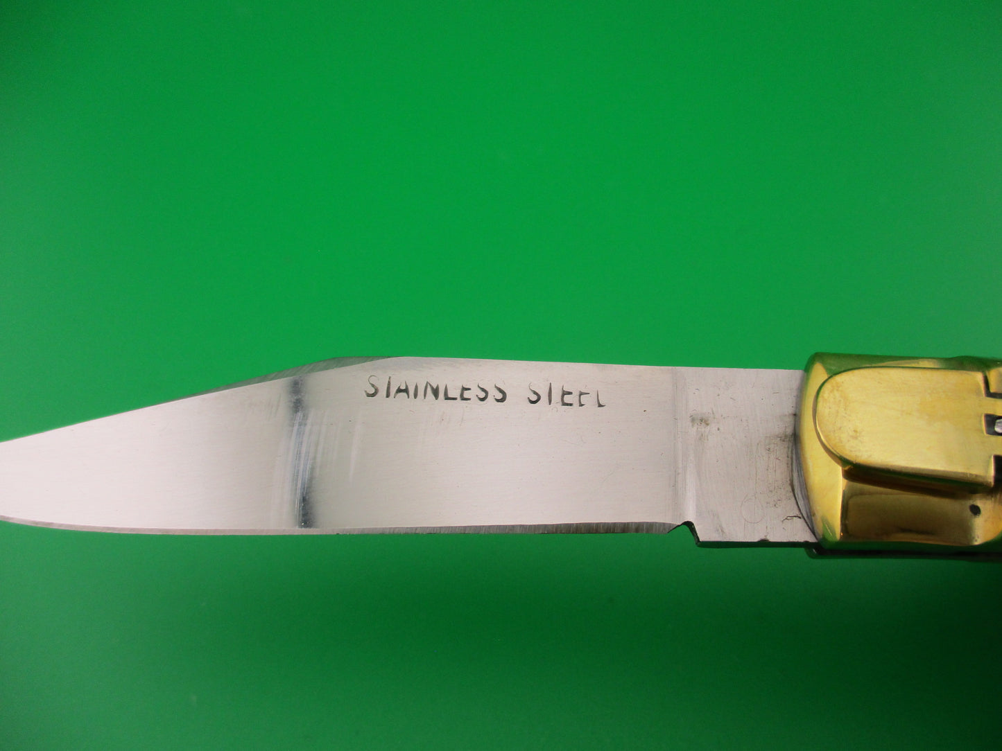 STAINLESS STEEL 19cm Japanese Blue Green Dragon Matador vintage automatic knife