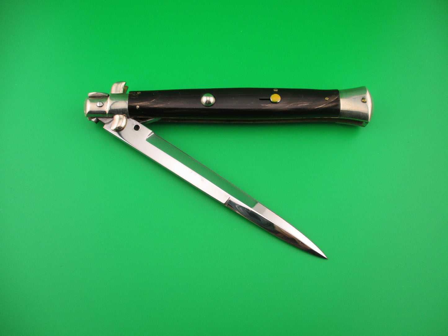 z AGA CAMPOLIN 33cm Picklock Prototype Brown streaked horn NOS automatic knife