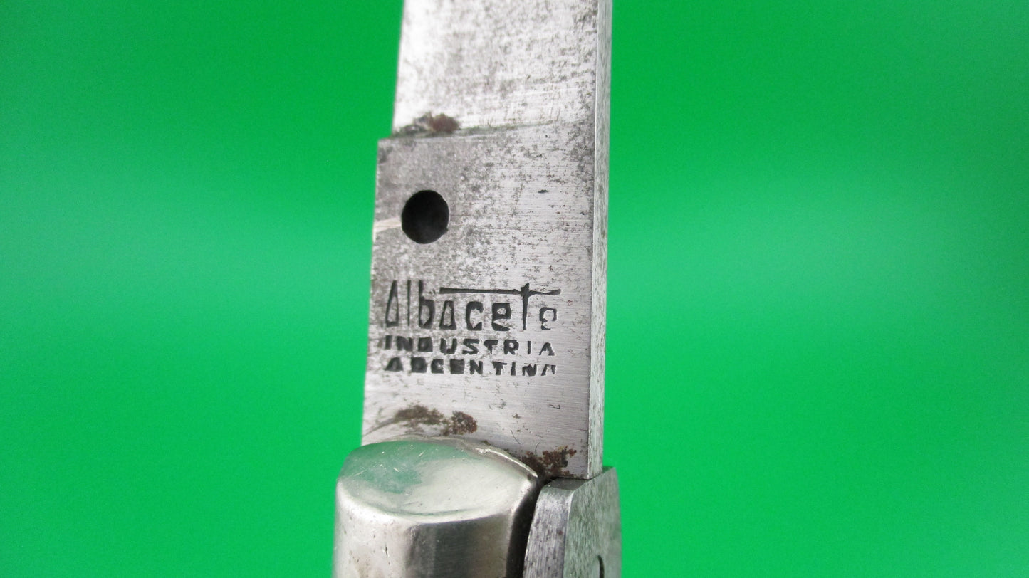 Albacete Industria Argentina 22cm Stiletto Black swivel bolster knife