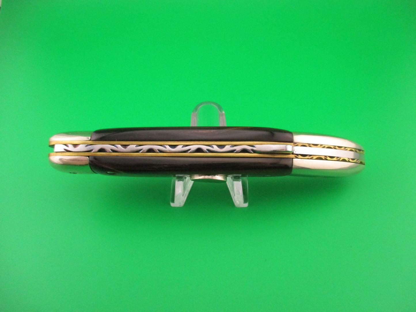D. Hutson Custom 10 inch Oval button Texas Toothpick Humpback automatic knife