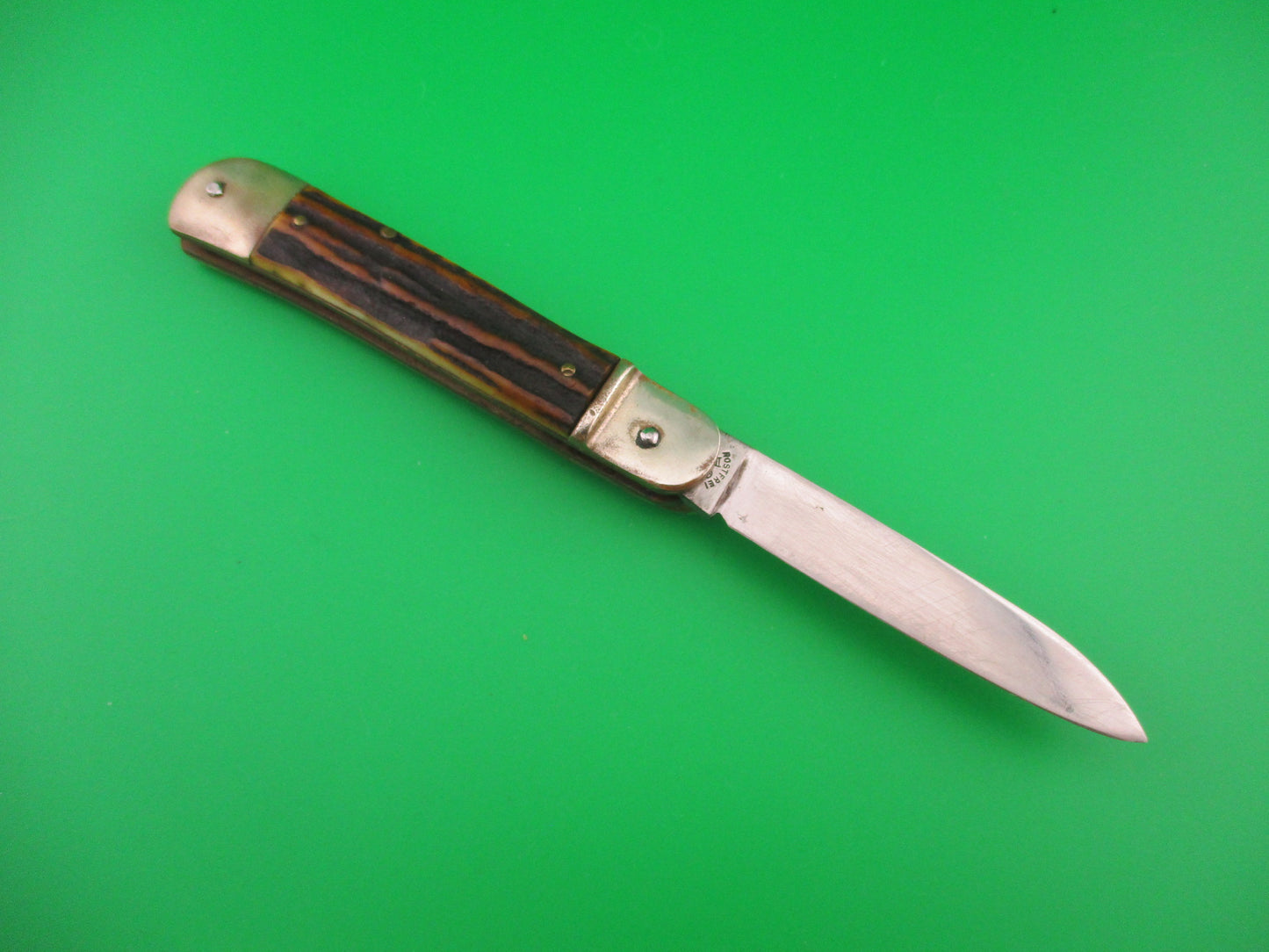 Bonsa 10cm German SPRINGER Lever Stag Vintage automatic knife