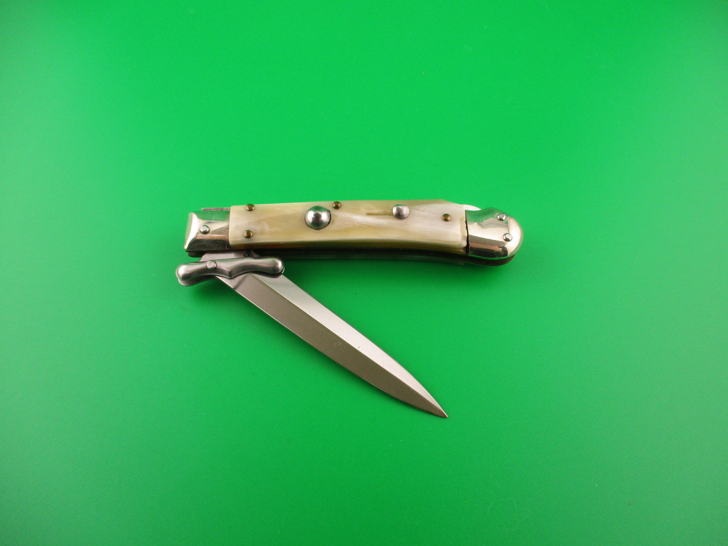 ROSTFREI 19cm Italian Medici Horn Swing guard dagger automatic knife