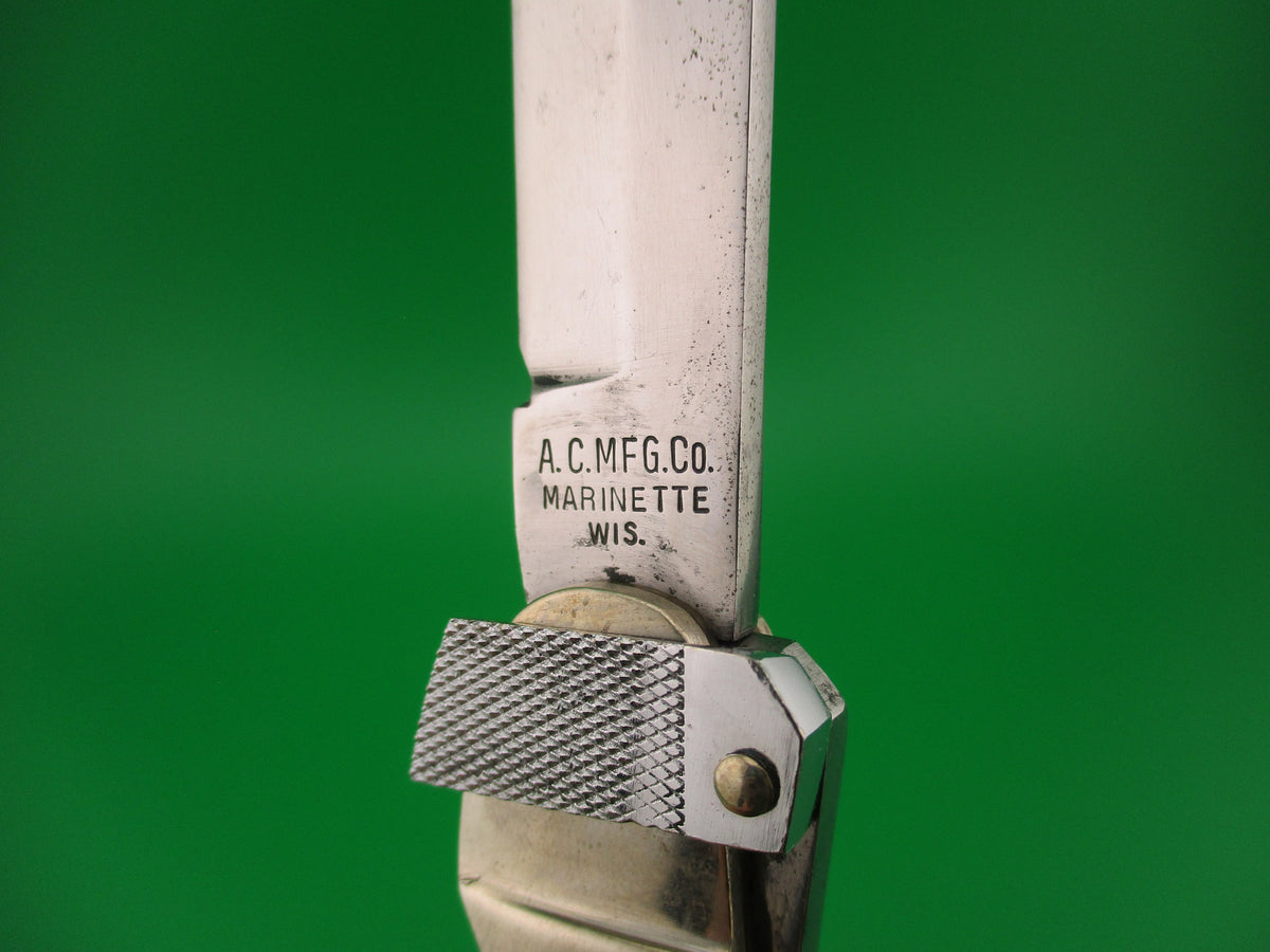Aerial AC MFG Co Marinette, WIS Stag Lever K112 switchblade knife