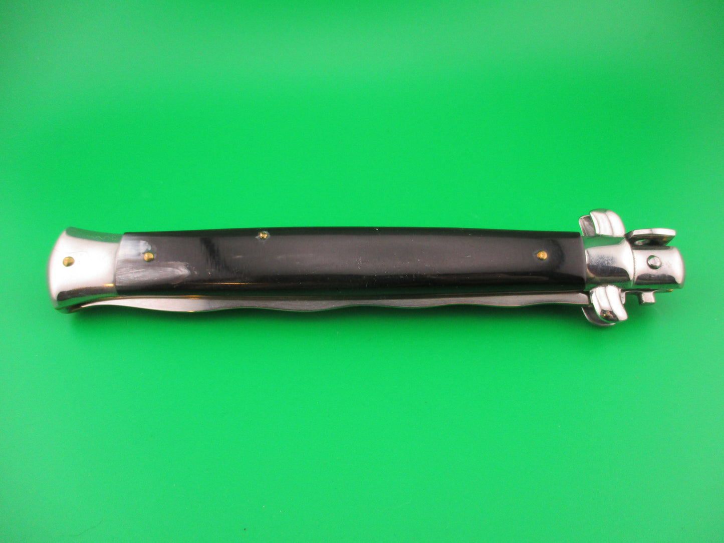 OSK MADE IN ITALY 33cm Italian KRIS swivel bolster Brazilian horn switchblade knife