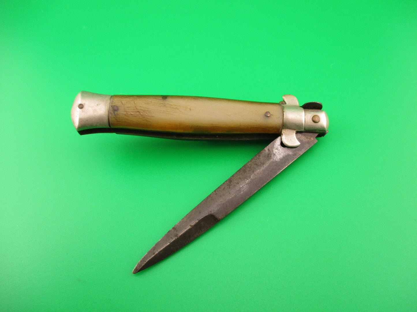 Vintage Sterile 18cm Italian Flat Guard Picklock 1940s Offset safety Rare automatic knife