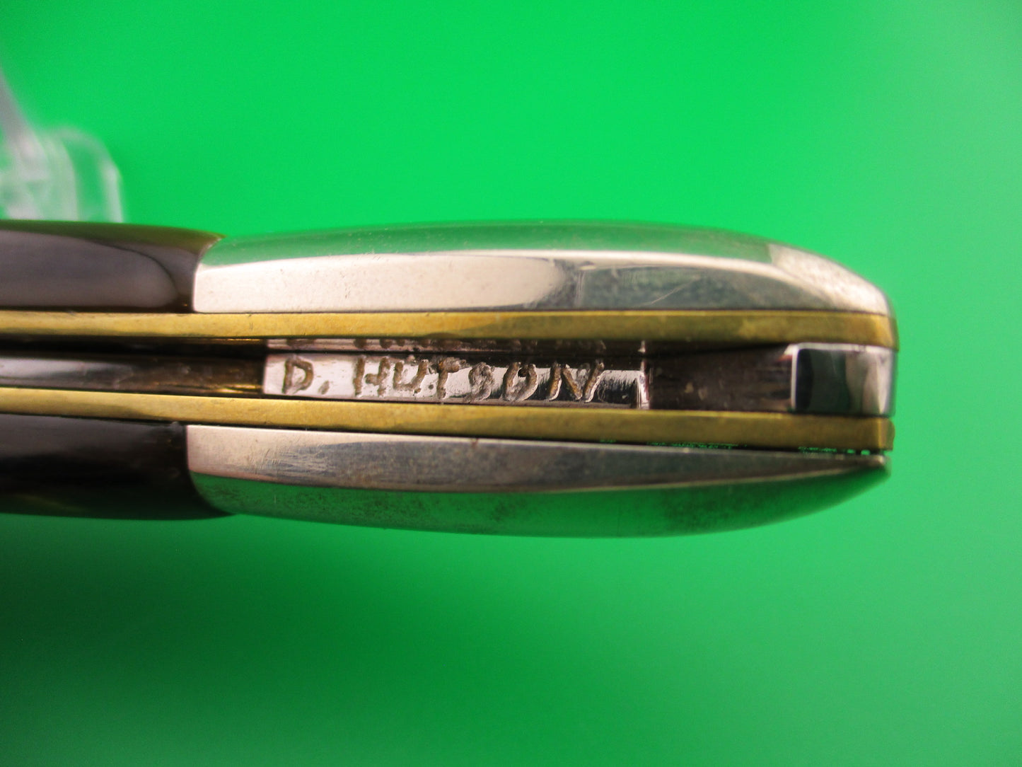 D. Hutson Custom 10 inch Oval button Texas Toothpick Humpback automatic knife