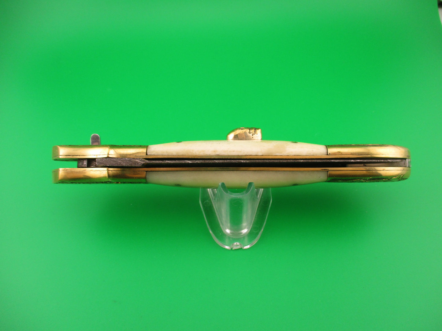 Grim Reaper 29cm Skull Button Custom Automatic Knife by Orang Zaib Brass & horn