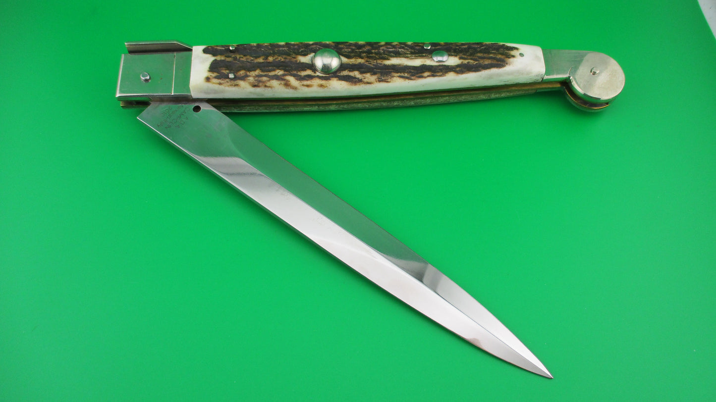 z AGA CAMPOLIN MANIAGO ITALY 2010 40cm Italian Sicilian Picklock Stag automatic knife