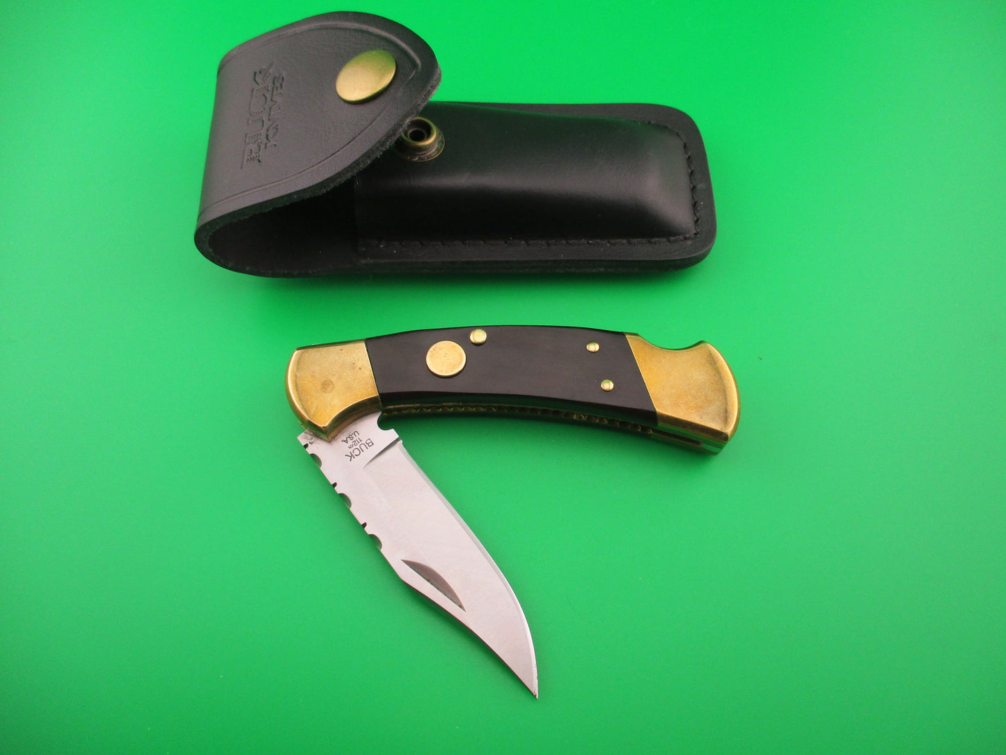 BUCK 112 Converted Automatic Double Action knife w file work & sheath