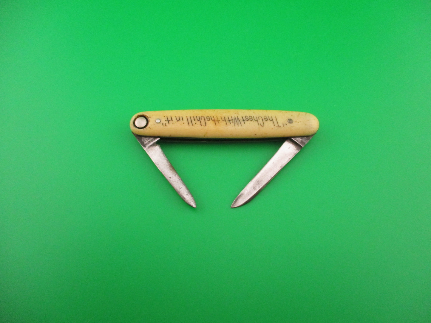 Press Button Knife Co White Mountain Ivory Celluloid Antique automatic knife
