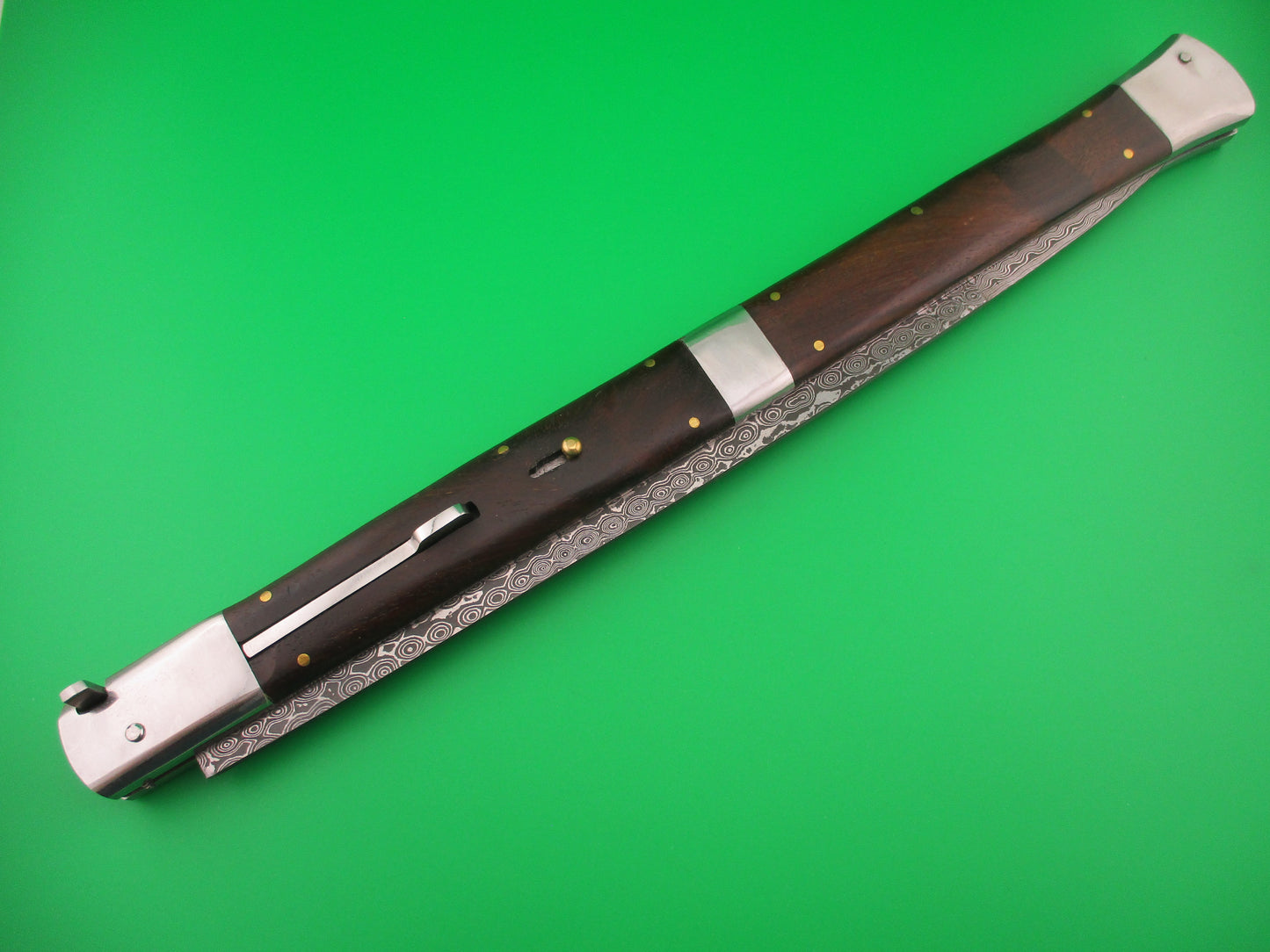 Large Custom 61cm (24 inch) Italian Prioletta HUGE Damascus & STAG Automatic knife