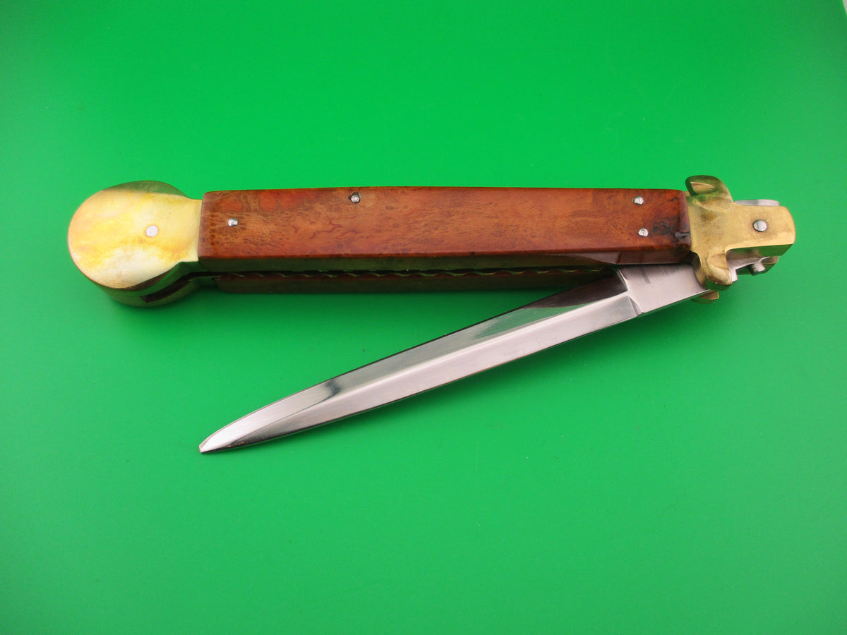 Italy 34cm Italian swivel bolster Customized Dagger Skull button automatic knife