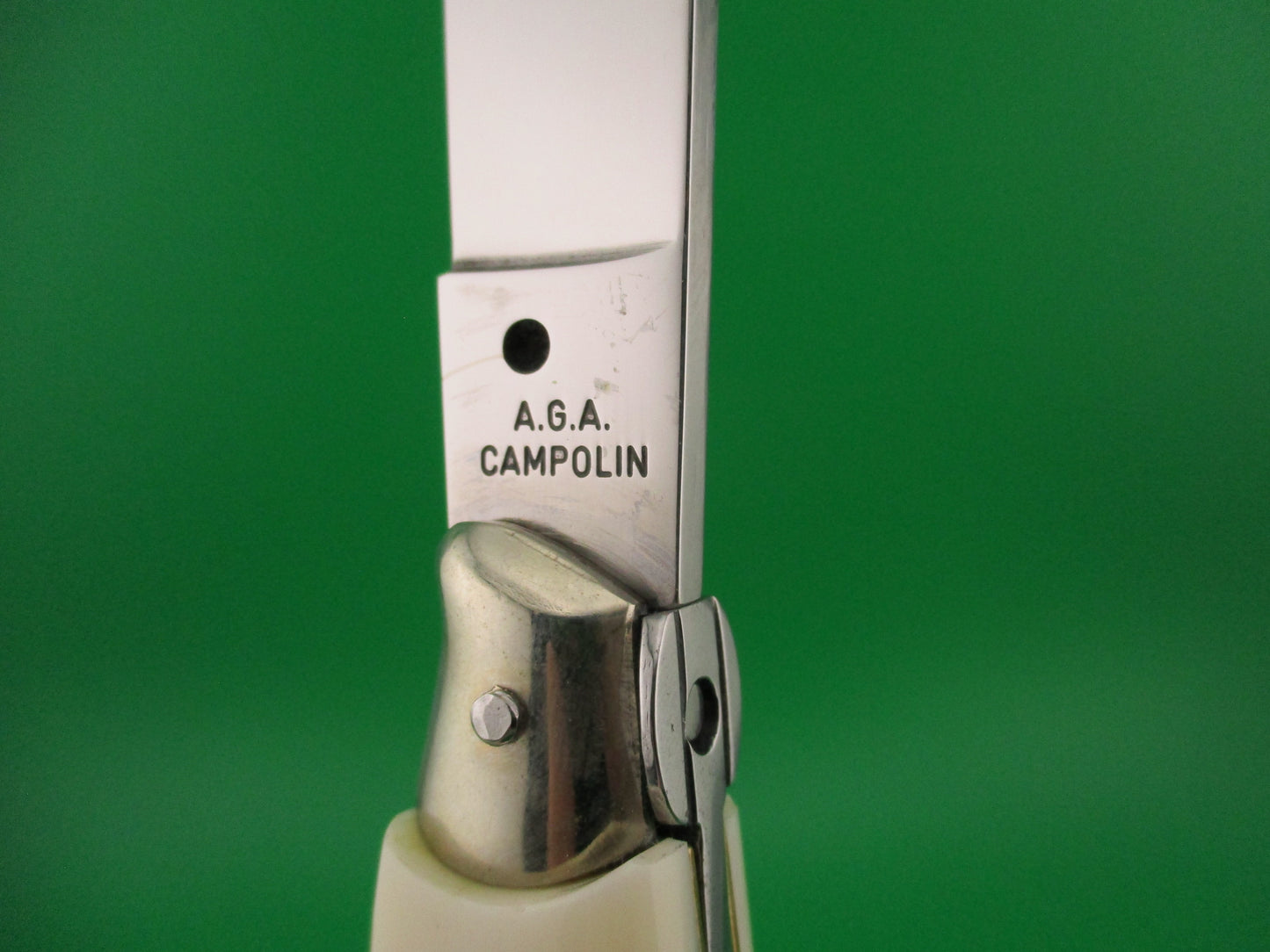 z AGA CAMPOLIN 25cm Italian Fishtail Picklock White automatic w Red dot safety.