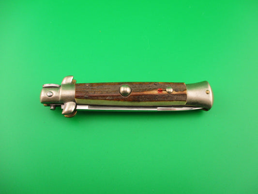 C JUL HERBERTZ IMPORT 21cm Italian NOS Stag Transitional Swivel bolster switchblade