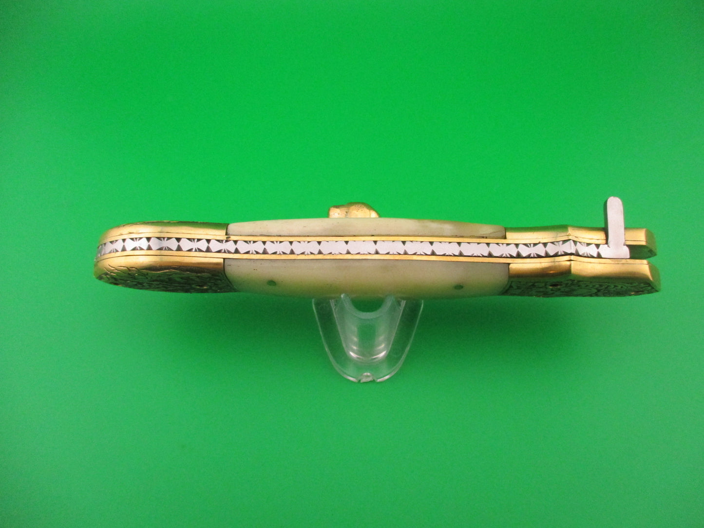 Grim Reaper 29cm Skull Button Custom Automatic Knife by Orang Zaib Brass & horn