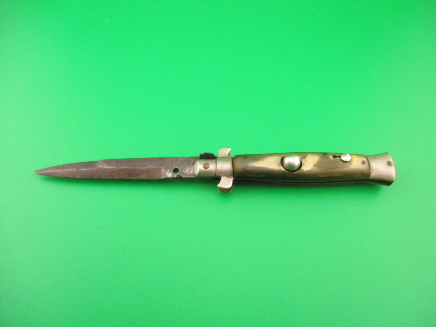 Vintage Sterile 18cm Italian Flat Guard Picklock 1940s Offset safety Rare automatic knife