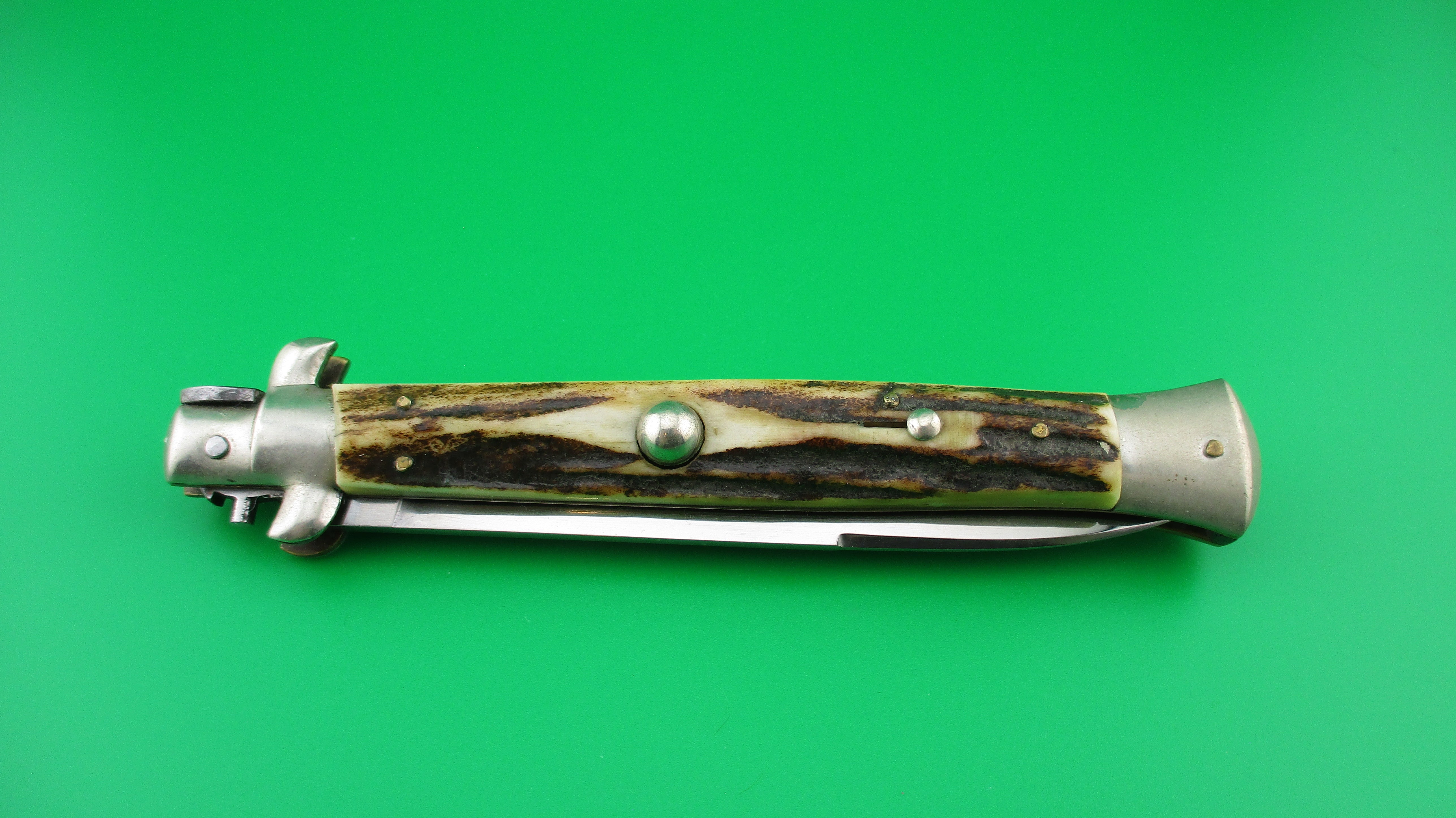 z VIRGINIA INOX 28cm Italian Transitional Stag Stiletto switchblade kn ...