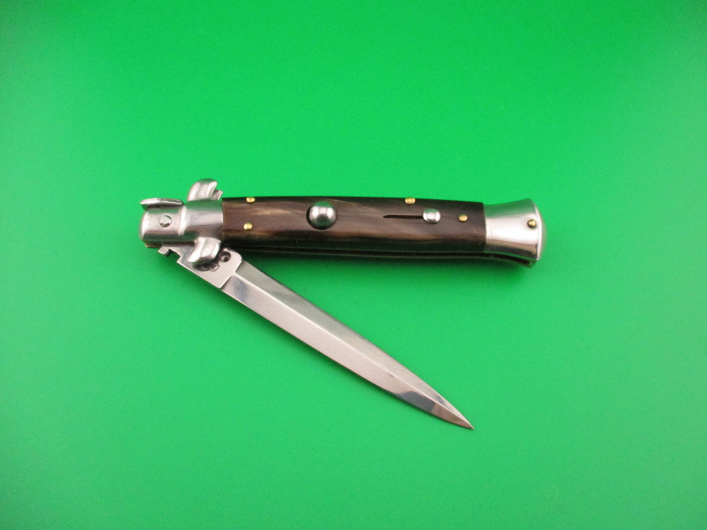 AB ITALY 22cm Italian Swivel bolster Dagger Horn automatic knife