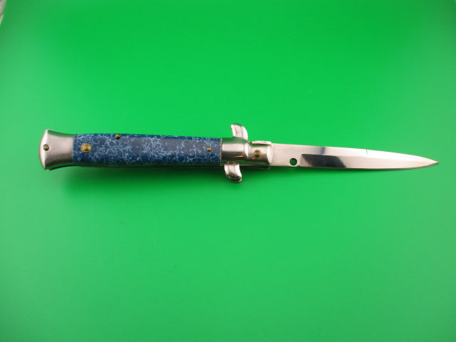 Stiletto 22cm Italian style stiletto Vintage Blue marbled switchblade kit knife
